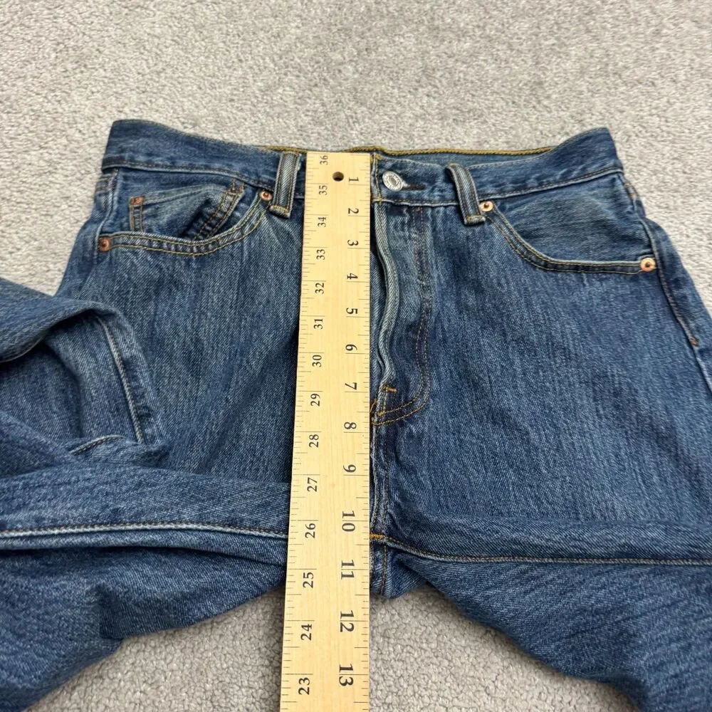 Levi's 501 Original Fit Straight Button Fly Denim Jeans Men 30x30 Blue Dark Wash